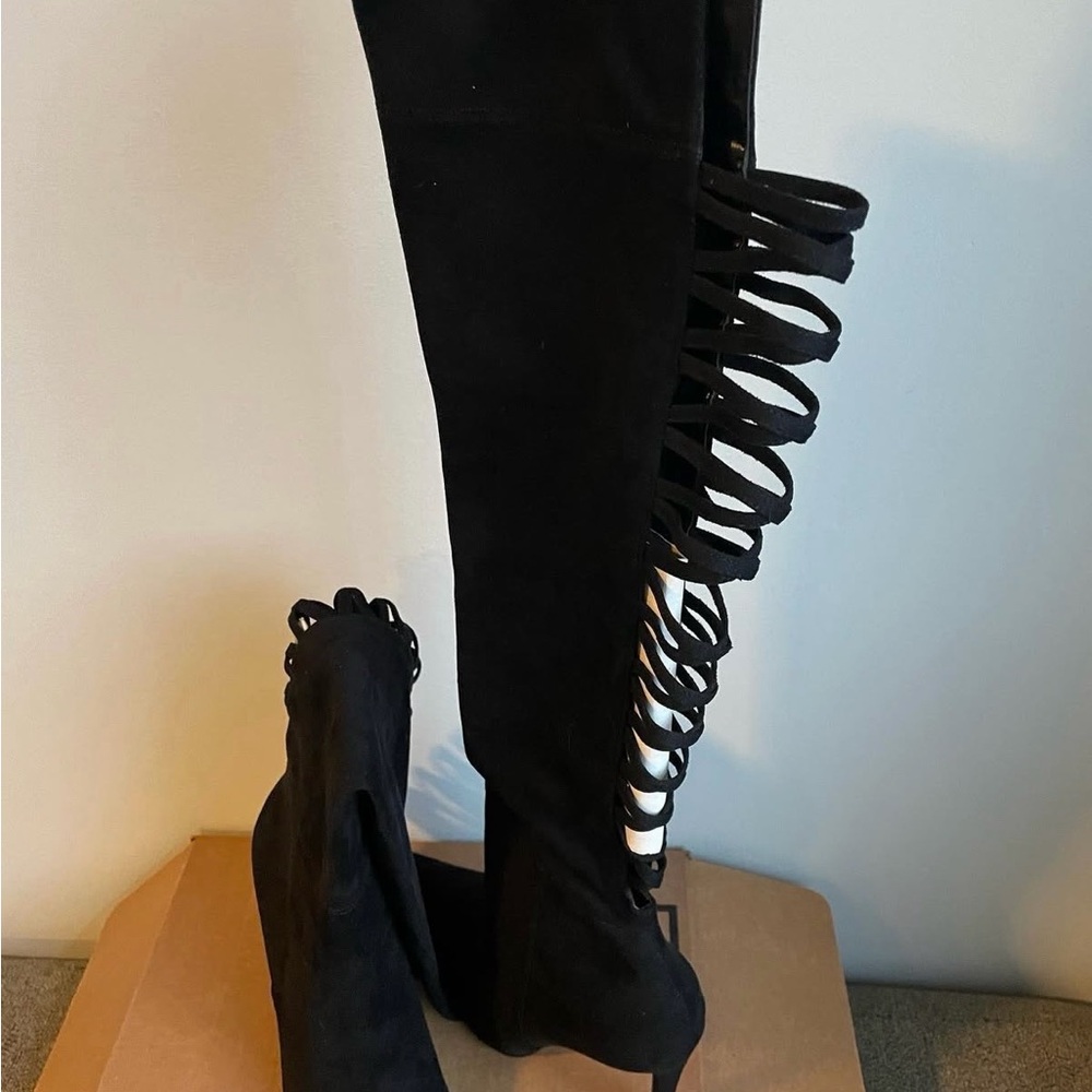 Black Over-the-Knee Women's Boots - Picture 4 of 5